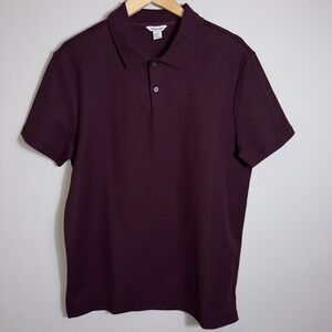 Calvin Klein Polo Shirt Mens Medium Short Sleeve Maroon Casual NWT